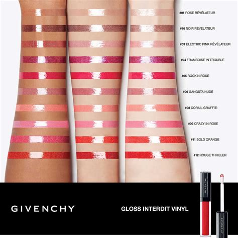 givenchy trio rouge interdit vinyl|givenchy gloss interdit vinyl swatches.